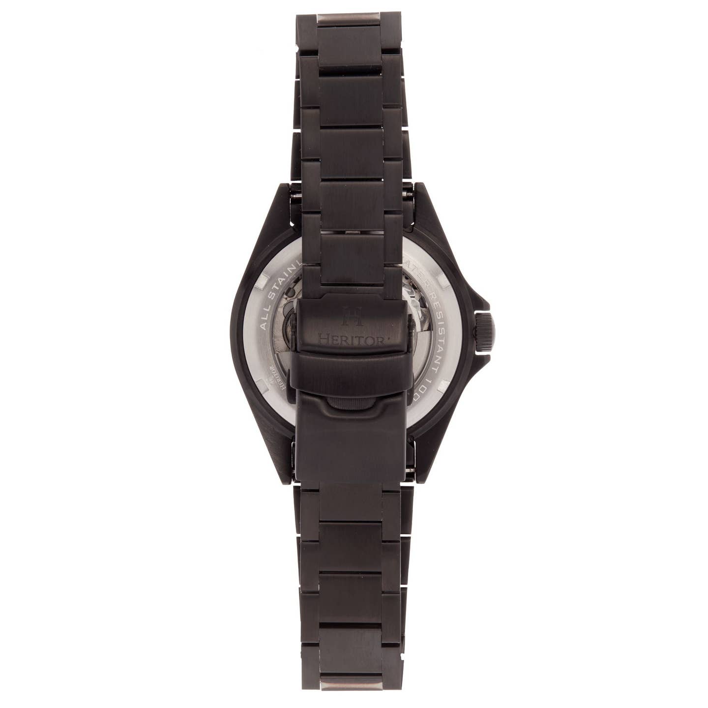 Heritor Calder Men's Automatic Date Bracelet Watch, Black