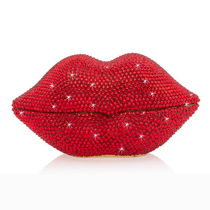 Jay Strongwater Amy Pavé Lips Decorative Box, Red Bee Swarovski Crystal Enamel Gold-Finished
