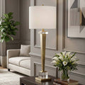 Table Lamp - Gold Glass Metal Base Metallic Finish, 35 in.