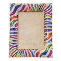 Jay Strongwater Wyatt Zebra 5" x 7" Swarovski Crystal Enamel Picture Frame, Rainbow
