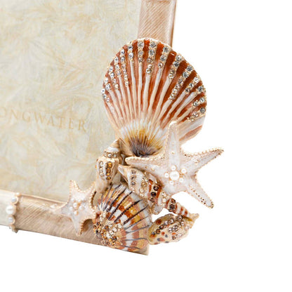 Jay Strongwater Dune Seashell 5" x 7" Crystal Enamel Picture Frame