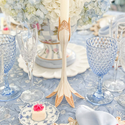 Jay Strongwater Abraham Tulip White Candlestick Holder