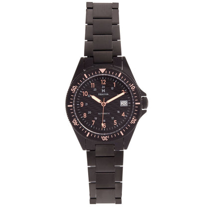 Heritor Calder Men's Automatic Date Bracelet Watch, Black