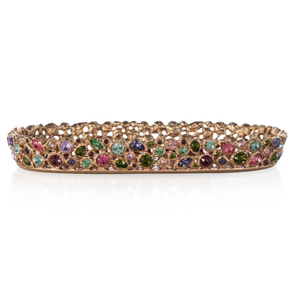 Jay Strongwater Julius Bejeweled Swarovski Crystal Enamel Gold-Finished Decorative Tray, Bouquet