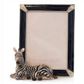 Jay Strongwater Benton Zebra 5" x 7" Crystal Enamel Picture Frame, Jungle
