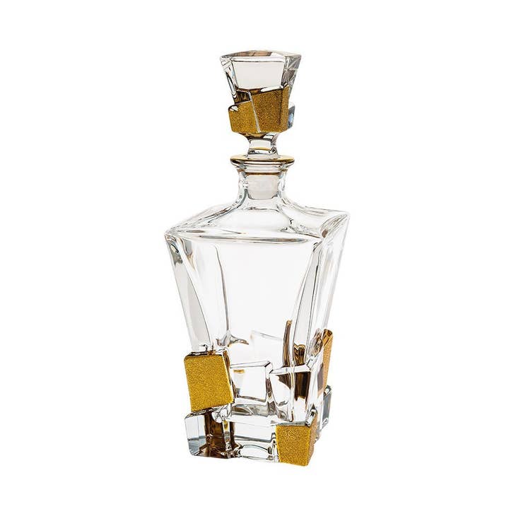 Barski Crack Crystal Whiskey Decanter, 28 oz.