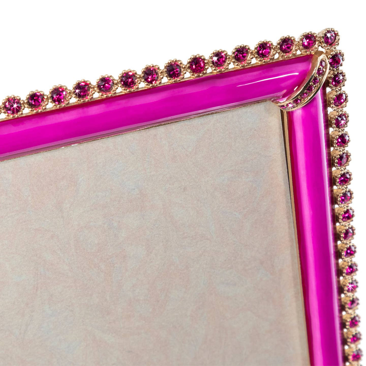 Jay Strongwater Laetitia Stone Edge 8" x 10" Swarovski Crystal Enamel Picture Frame, Pop