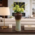 Floor Vase - Brown/Green Ceramic Small Silhouette, 20 in.