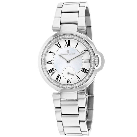 Christian Van Sant Cybele Women's Quartz Watch, White Mother-of-Pearl Dial