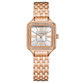 Stuhrling Original Confidant 4020 Women's Quartz Watch, 27mm, Silver Dial, Crystal-Accented Bezel