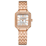 Stuhrling Original Confidant 4020 Women's Quartz Watch, 27mm, Silver Dial, Crystal-Accented Bezel