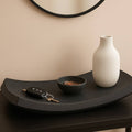 Decorative Tray - Black Resin Curved Styling, 19 in.