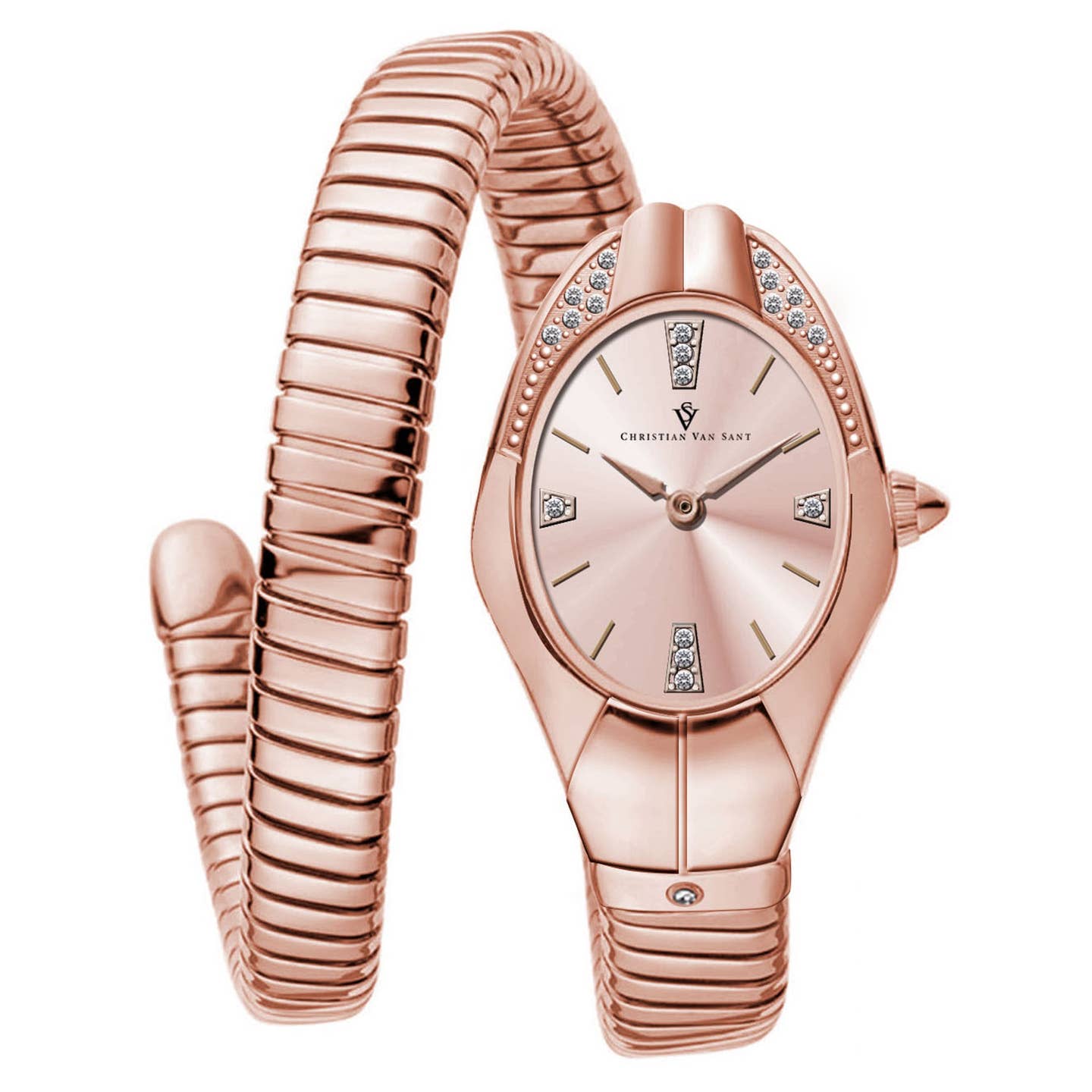 Christian Van Sant Naga Women's Quartz Watch, Rose Gold Dial
