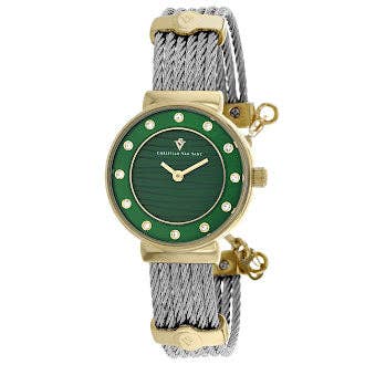 Christian Van Sant Cavo Women's Quartz Watch, Green Dial