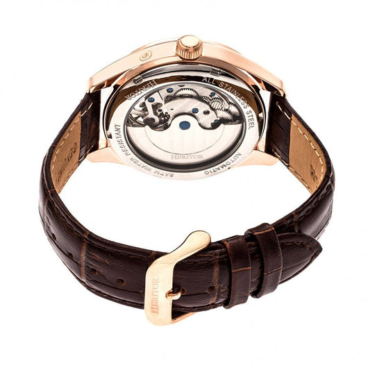 Heritor Sebastian Men's Automatic Semi-Skeleton Leather Watch, Style HERHR6904