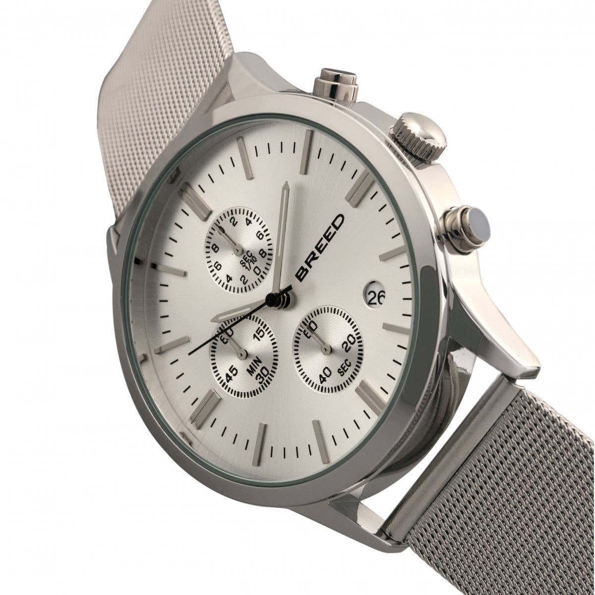 Breed Espinosa Men's Quartz Chronograph Date Mesh Bracelet Watch