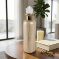 Decorative Bottle - Gold Metal Glass Marbelized, 18 in.