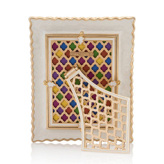 Jay Strongwater Wyatt Zebra 5" x 7" Swarovski Crystal Enamel Picture Frame, Rainbow