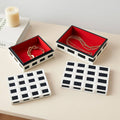 Boxes Set of 2 - White Resin with Removable Lid, 10/12 in.