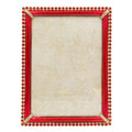 Jay Strongwater Lucas Stone Edge Rose 5" x 7" Crystal Enamel Picture Frame, Ruby