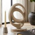 Decorative Object - Tan Marble Interlocking Ring, 14 in.