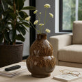 Decorative Vase - Brown Ceramic Rustic Glazed, 16 in.