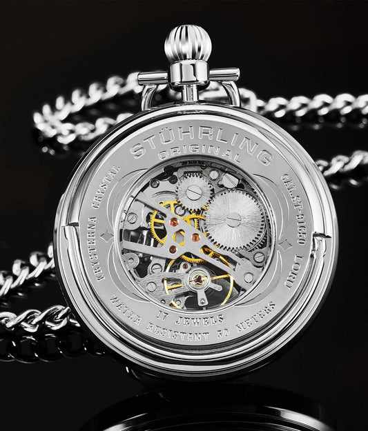 Stuhrling Original Vintage Men's Hand-Wind Pocket Skeleton Watch, 47mm, Style ZM7UM