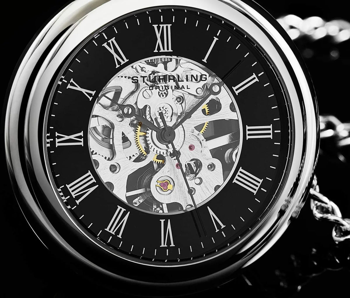 Stuhrling Original Vintage Men's Hand-Wind Pocket Skeleton Watch, 47mm, Style ZM7UM
