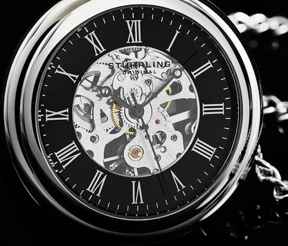 Stuhrling Original Vintage Men's Hand-Wind Pocket Skeleton Watch, 47mm, Style ZM7UM