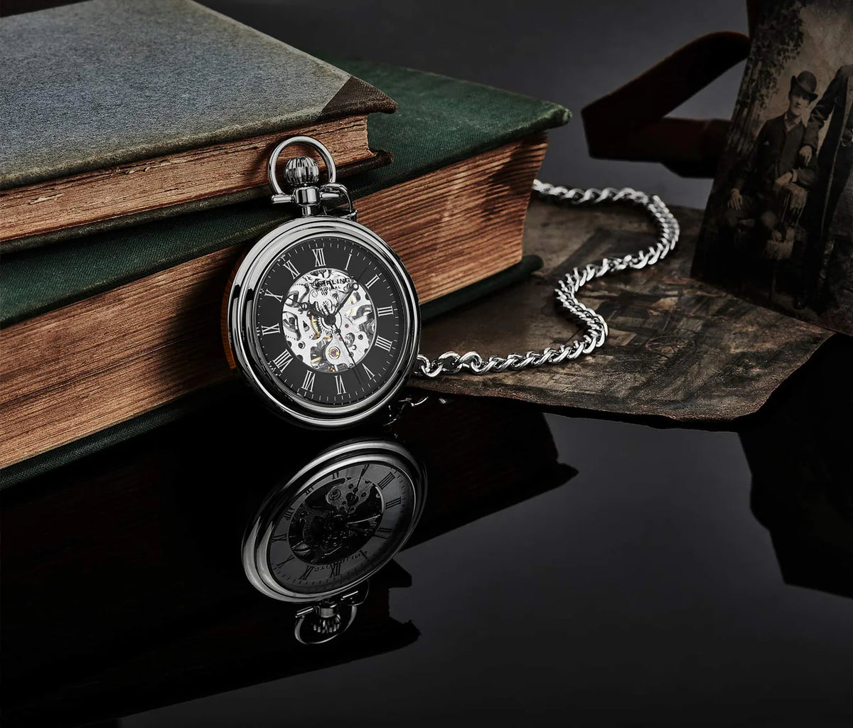 Stuhrling Original Vintage Men's Hand-Wind Pocket Skeleton Watch, 47mm, Style ZM7UM