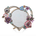 Jay Strongwater Prem Round Heart Bouquet Floral Swarovski Crystal Enamel Picture Frame, Flora