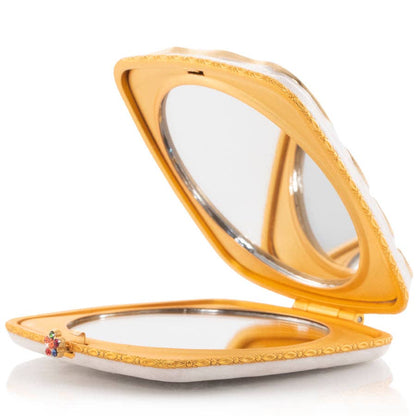 Jay Strongwater Lia Rainbow Zebra Compact Mirror, Swarovski Crystal Enamel Gold-Finished
