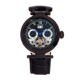 Authentic Heritor Ganzi Men's Automatic Semi-Skeleton Leather Watch, Style HERHR3307