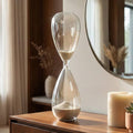 Decorative Object - Grey Glass Hourglass Teardrop, 23 in.