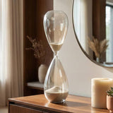 Decorative Object - Grey Glass Hourglass Teardrop, 23 in.