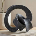 Decorative Sculpture - Black Polyresin Small Loop, 8 in.