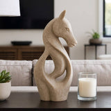 Decorative Sculpture - Brown Quartz Resin Horse, 15 in.