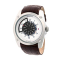 Authentic Heritor Daniels Men's Automatic Semi-Skeleton Leather Watch, Silver
