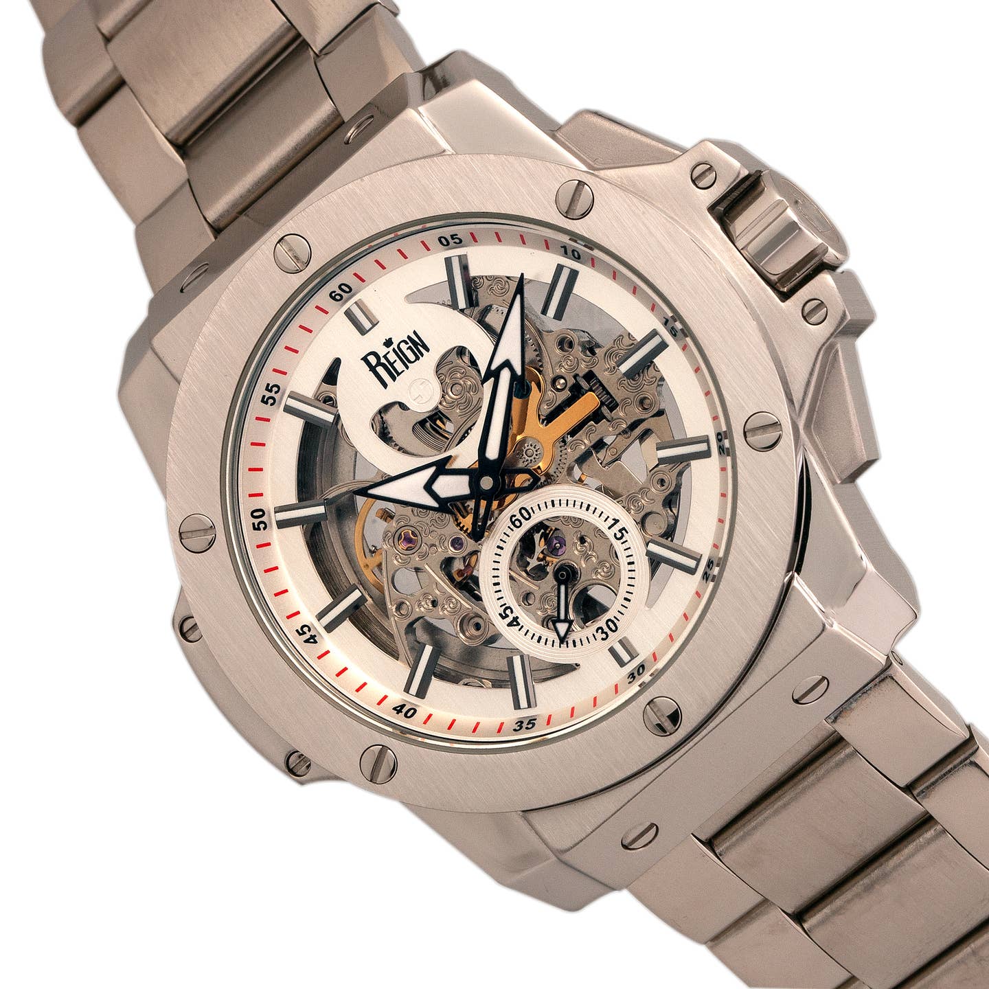 Reign Commodus Men's Automatic Skeleton Bracelet Watch