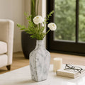 Decorative Vase - White Ceramic Statement Styling, 11 in.