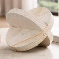 Decorative Object - Ivory Stone Cross-Shaped Textured, 7 in.