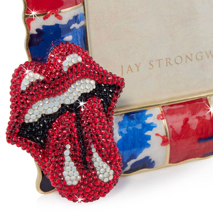 Jay Strongwater Rolling Stones 5" x 7" Crystal Enamel Picture Frame