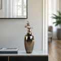 Decorative Vase - Gold Glass Sleek Bottle Style, 16 in.