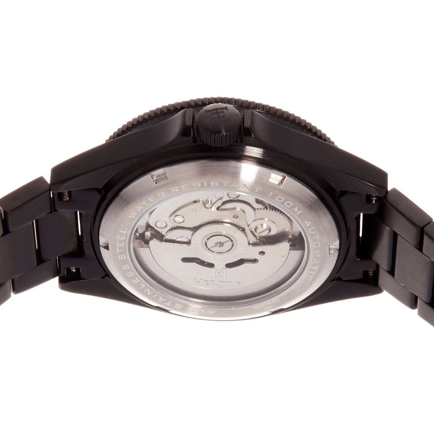 Heritor Calder Men's Automatic Date Bracelet Watch, Black