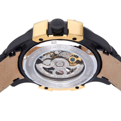 Reign Solstice Men's Automatic Skeleton Leather Watch