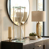 Decorative Object - White/Gold Medium Hourglass, 24 in.