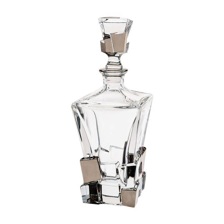 Barski Crack Lead-free crystal Whiskey Decanter, 28 oz.