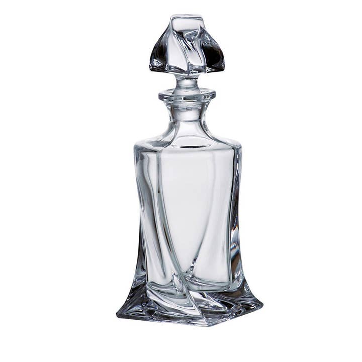 Barski Quadro Crystal Liquor Decanter, 17 oz.