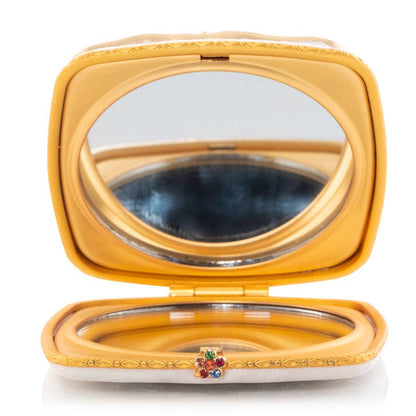 Jay Strongwater Lia Rainbow Zebra Compact Mirror, Swarovski Crystal Enamel Gold-Finished