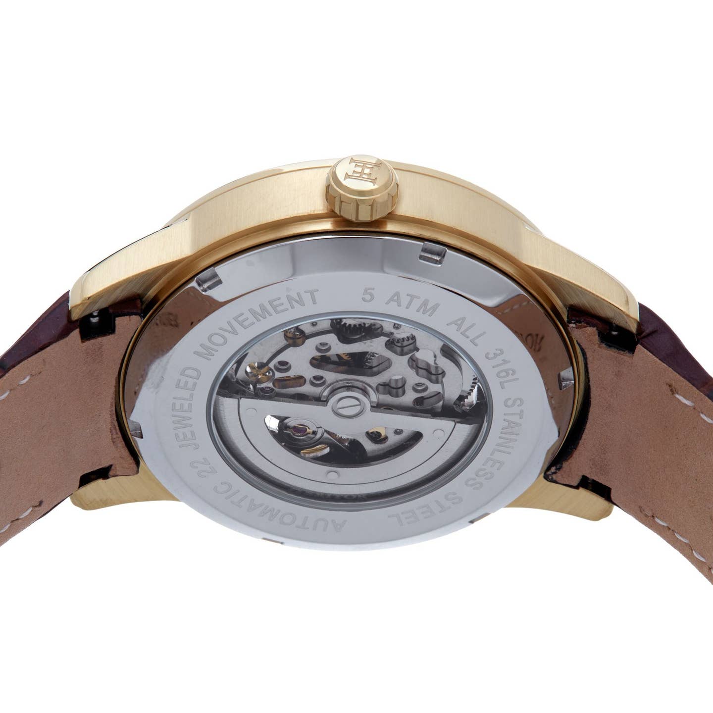 Heritor Davies Men's Automatic Semi-Skeleton Leather Watch, Style HERHS2504